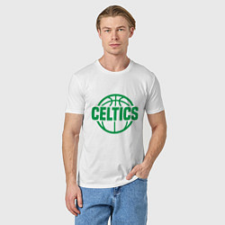 Футболка хлопковая мужская Celtics Baller, цвет: белый — фото 2