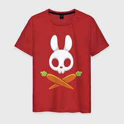 Мужская футболка Череп кролика с двумя морковками