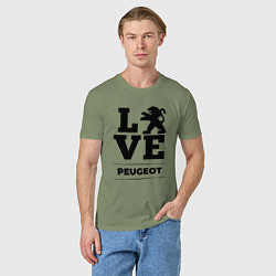 Футболка хлопковая мужская Peugeot Love Classic, цвет: авокадо — фото 2