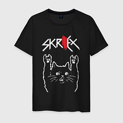 Мужская футболка Skrillex Рок кот