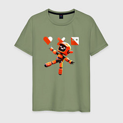 Мужская футболка Love death and robots оранжевый робот