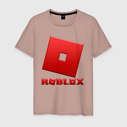 Мужская футболка ROBLOX логотип красный градиент