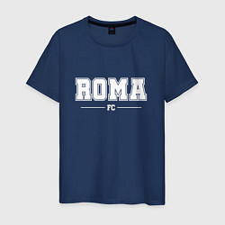 Футболка хлопковая мужская Roma Football Club Классика, цвет: тёмно-синий
