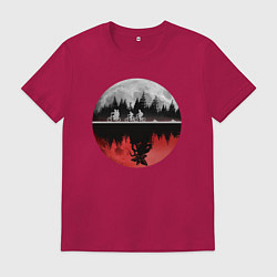 Футболка хлопковая мужская Stranger Things Moon, цвет: маджента