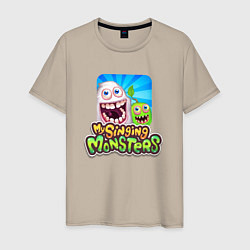 Мужская футболка My singing monsters мамунт и зерномех