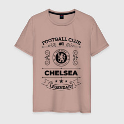 Футболка хлопковая мужская Chelsea: Football Club Number 1 Legendary, цвет: пыльно-розовый