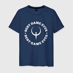 Мужская футболка Символ Quake и круглая надпись Best Game Ever