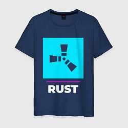 Мужская футболка Символ Rust в неоновых цветах