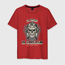 Футболка хлопковая мужская Im fluent in sarcasm, цвет: красный