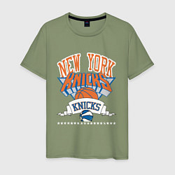 Футболка хлопковая мужская NEW YORK KNIKS NBA, цвет: авокадо
