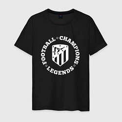 Мужская футболка Символ Atletico Madrid и надпись Football Legends