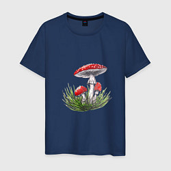 Мужская футболка Мухоморы в траве