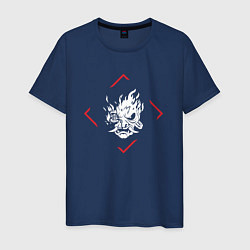 Мужская футболка Символ Cyberpunk 2077 в красном ромбе