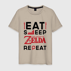 Мужская футболка Надпись: Eat Sleep Zelda Repeat