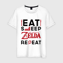 Мужская футболка Надпись: Eat Sleep Zelda Repeat