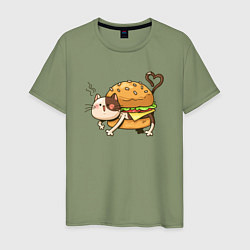 Мужская футболка Кот - гамбургер