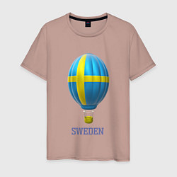 Мужская футболка 3d aerostat Sweden flag