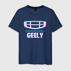 Мужская футболка Значок Geely в стиле Glitch