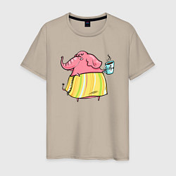 Мужская футболка Слониха с кофе