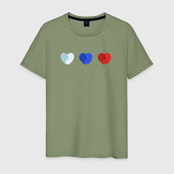 Мужская футболка Триколор в сердечках