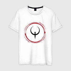 Мужская футболка Символ Quake и красная краска вокруг