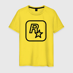 Мужская футболка Логотип Rockstar games чб
