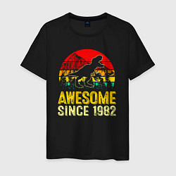 Мужская футболка Удивительный динозавр с 1982 года