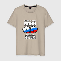 Мужская футболка Один в поле воин если он по-русски скромен