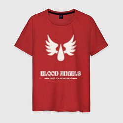 Футболка хлопковая мужская Кровавые ангелы лого винтаж, цвет: красный