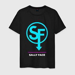 Мужская футболка Символ Sally Face в неоновых цветах