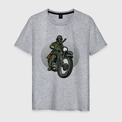 Мужская футболка Сталкер на мотоцикле
