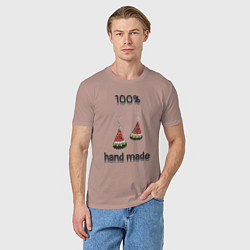 Футболка хлопковая мужская Сережки-арбузики, цвет: пыльно-розовый — фото 2