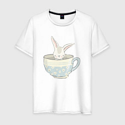 Мужская футболка Кролик в чашке