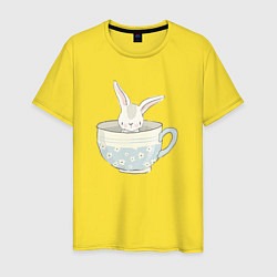 Мужская футболка Кролик в чашке