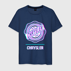 Мужская футболка Значок Chrysler в стиле Glitch