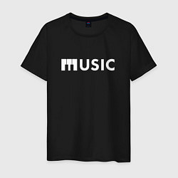 Мужская футболка MUSIC с Клавишами Фортепиано