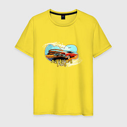 Мужская футболка Adventure time ретро авто