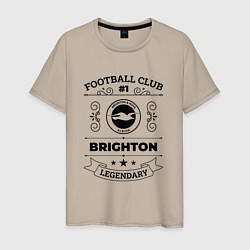 Футболка хлопковая мужская Brighton: Football Club Number 1 Legendary, цвет: миндальный