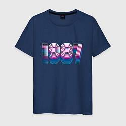 Мужская футболка 1987 Год Ретро Неон