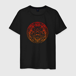 Мужская футболка Skull red orange gradient