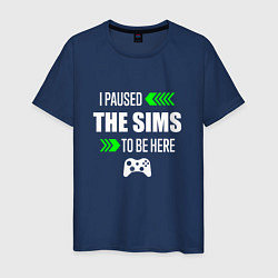 Мужская футболка I Paused The Sims To Be Here с зелеными стрелками
