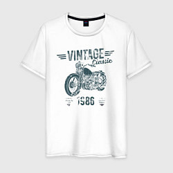 Мужская футболка Винтажная классика 1986 мотоцикл
