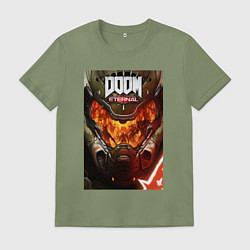 Футболка хлопковая мужская Doom eternal - poster, цвет: авокадо