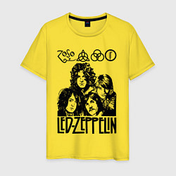 Футболка хлопковая мужская Led Zeppelin Black, цвет: желтый