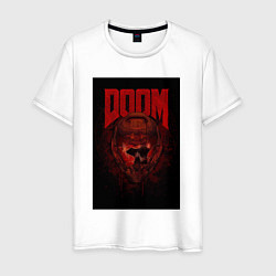 Мужская футболка Doom - helmet skull