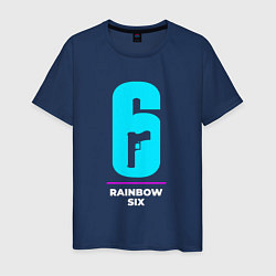 Мужская футболка Символ Rainbow Six в неоновых цветах