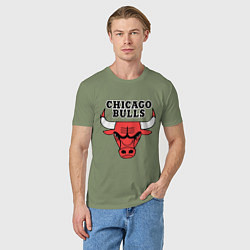 Футболка хлопковая мужская Chicago Bulls, цвет: авокадо — фото 2