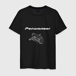 Футболка хлопковая мужская Pensioneer Cassette: black edition, цвет: черный