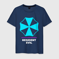 Мужская футболка Символ Resident Evil в неоновых цветах