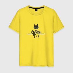 Мужская футболка Stray ровный логотип, черный